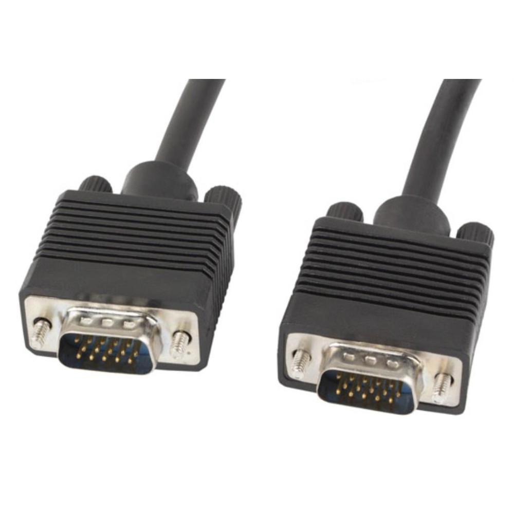 Lanberg - Cable VGA CA-VGAC-10CC-0050-B de 5 m con conectores VGA (D-Sub) macho-macho, diámetro 6,5 mm, ideal para conexión fiable entre ordenadores y monitores en entornos profesionales y domésticos