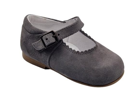 Landos - Merceditas de ante para niñas modelo 506A en color castoro, calzado formal elegante y cómodo para ocasiones especiales y eventos infantiles