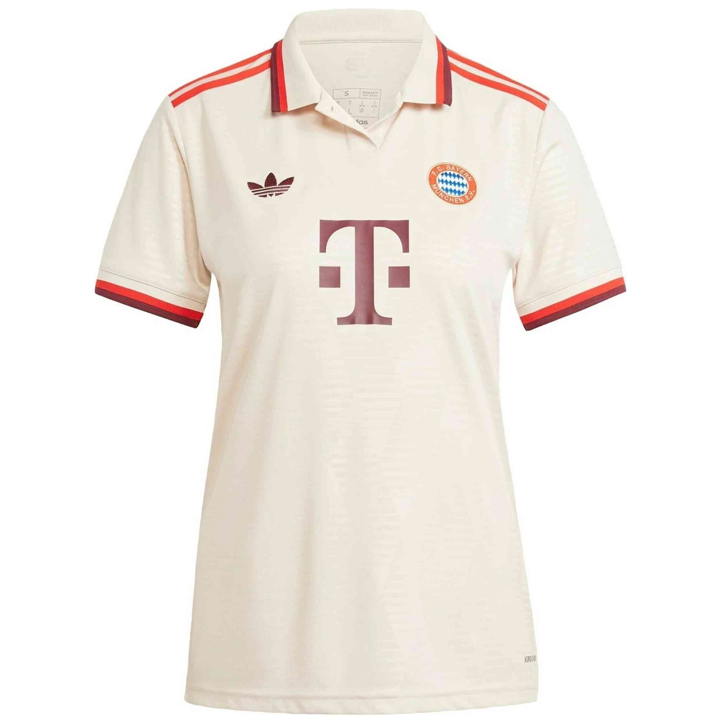 Camiseta De Manga Corta Adidas modelo FC Bayern 24/25 Third "Beige/Rojo" para Mujer en color Beige