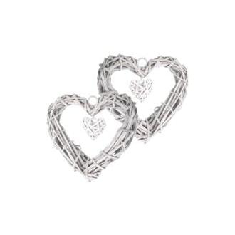 CA Sollbry - 2 coronas colgantes de ratán con forma de corazón, decorativas para el hogar