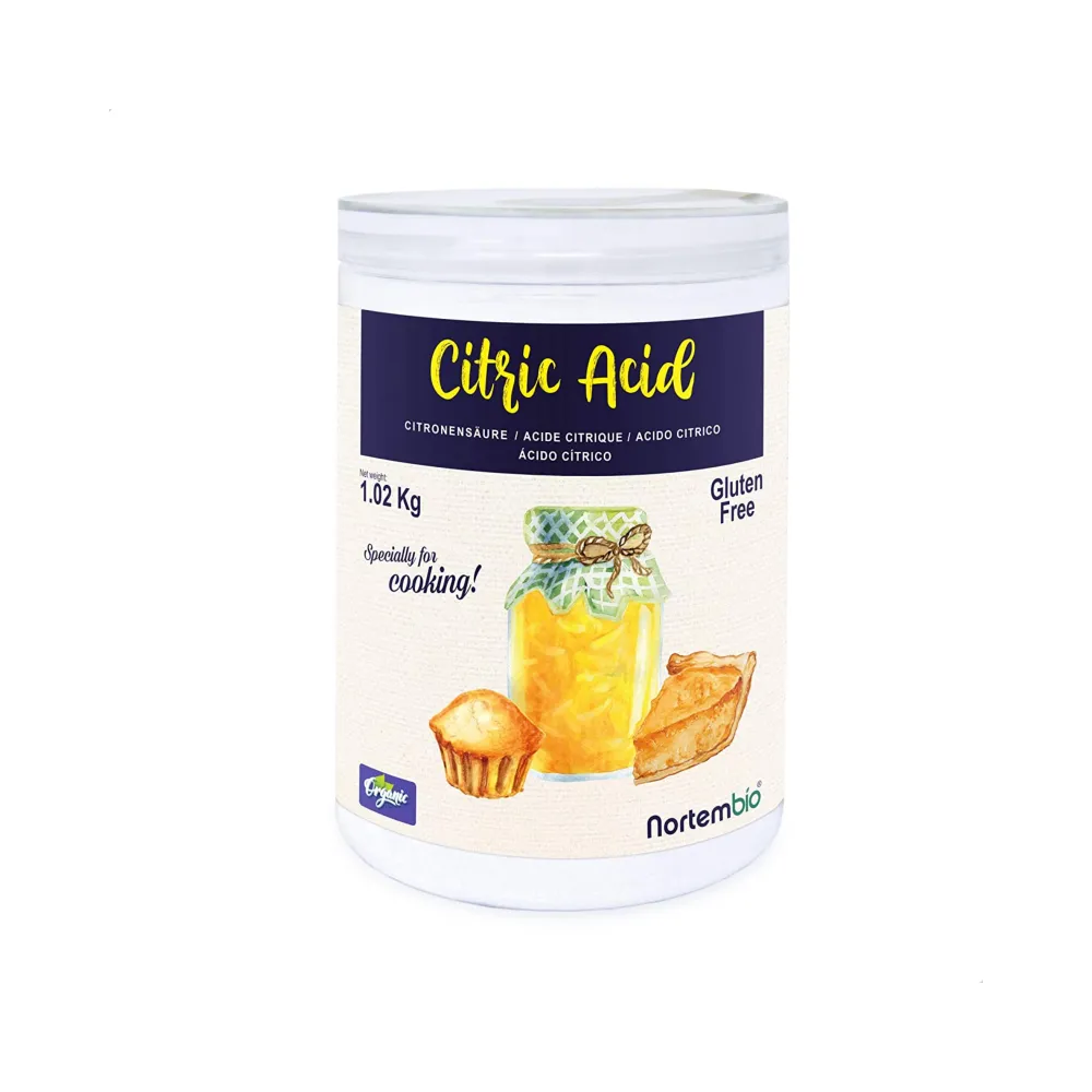 NORTEMBIO Ácido Cítrico Alimentario 100% Puro 1.02Kg | Apto para vegetarianos, veganos y celíacos | E-Book Incluido