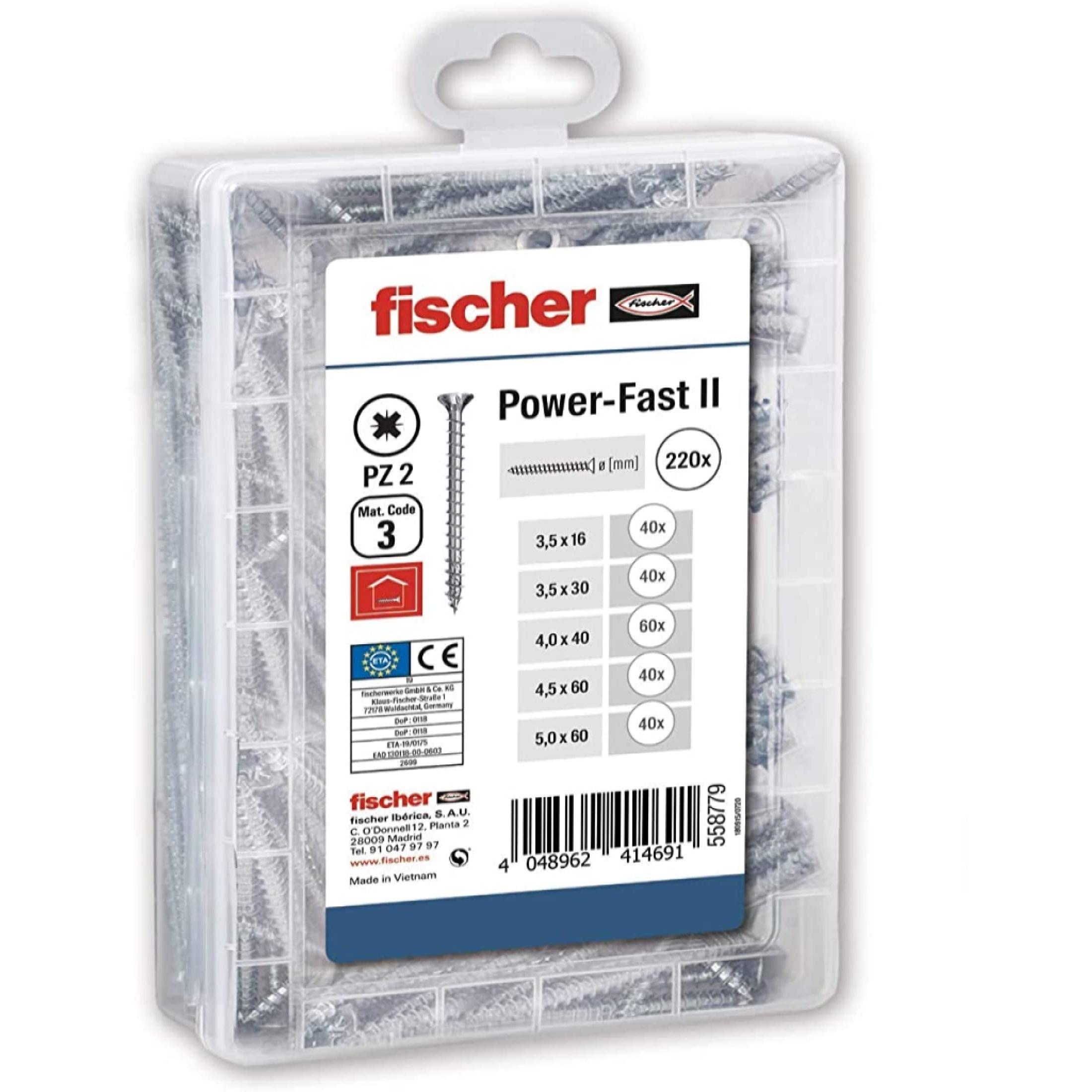 pack 220 tornillos surtidos fpfii misterbox 558779 fischer