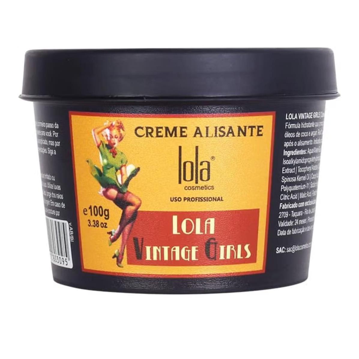 Lola Cosmetics Vintage Girls Redutor de Volume 850g – Crema Alisante Reducción de Volumen Hidratación Cabello Seco Encrespado Creme Alisante Lola Vintage Girls