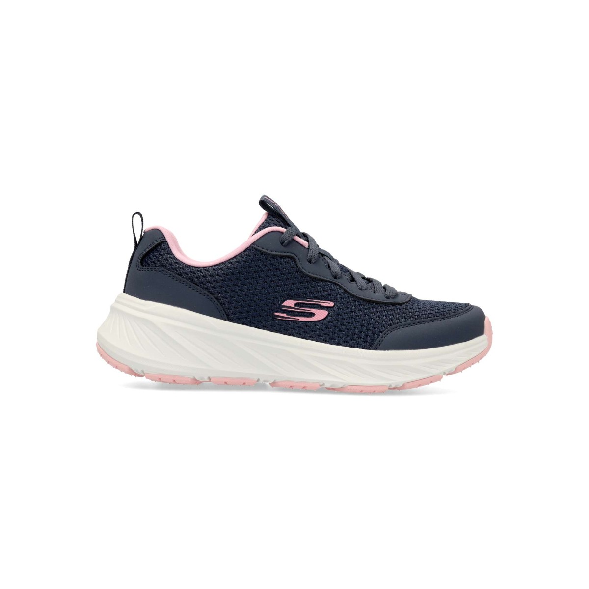 Skechers - Zapatillas deportivas Edgeride para niña con suela resistente de goma y parte superior de malla técnica con superposición sintética