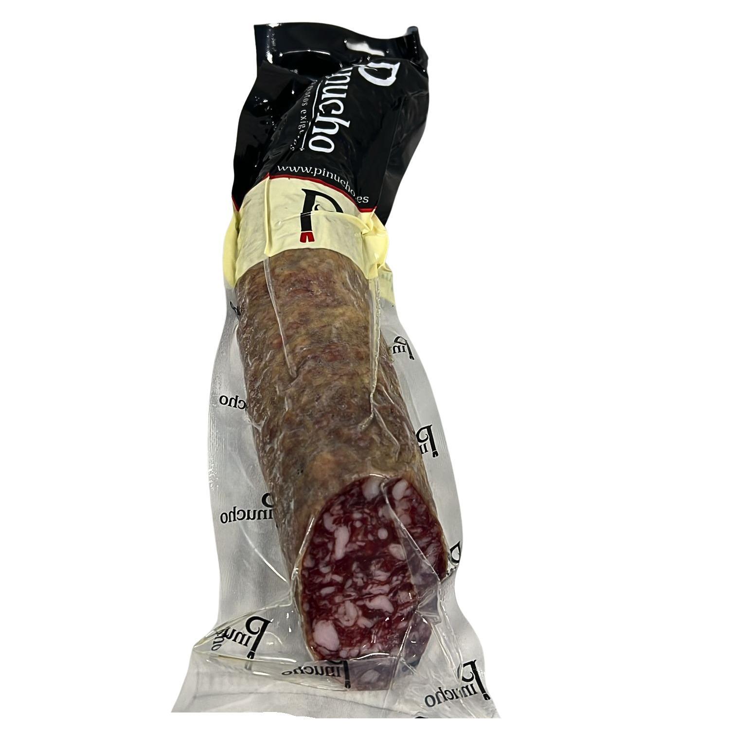 Salchichón ibérico de bellota extra, Guijuelo, Pinucho, precinto negro, secaderos naturales, media pieza, aprox. 900g
