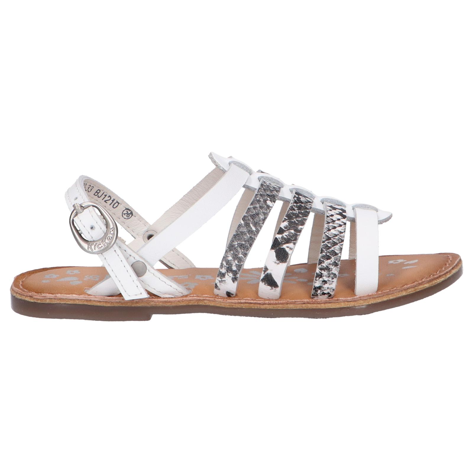 Women's and girls sandals kickers 695575 -30 dixon 33 blanc noir reptile