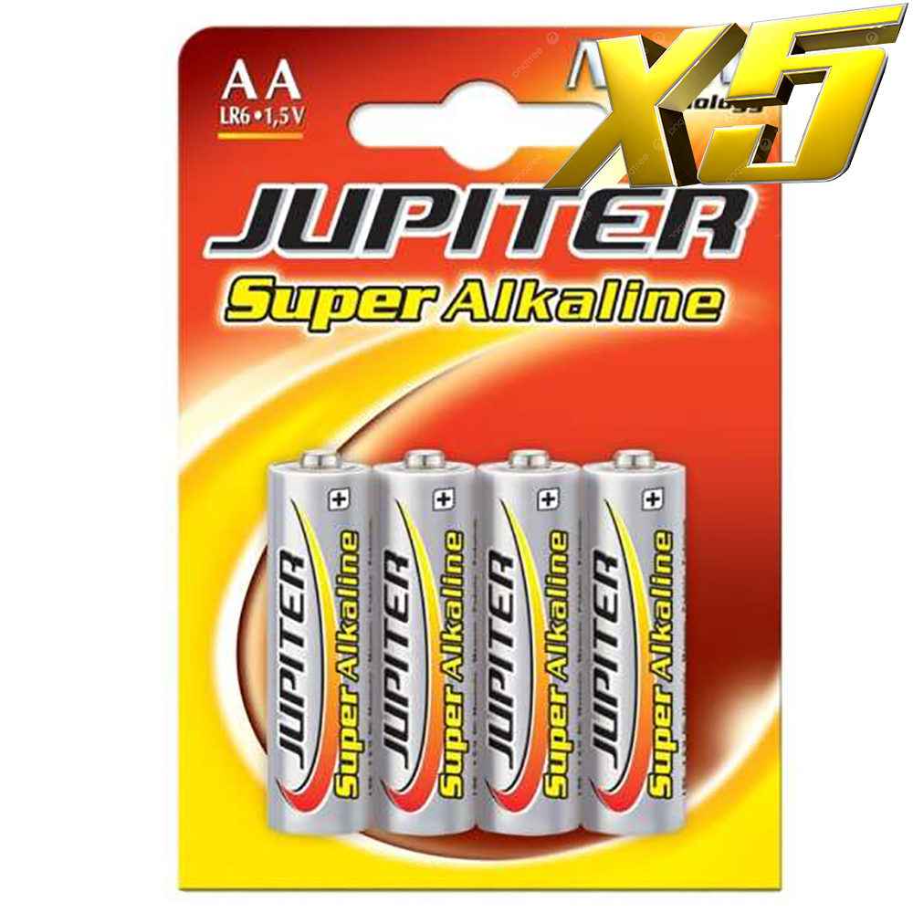 Jupiter Pack de 20 Pilas Alcalinas LR6 AA - Alta Tecnologia - Fiabilidad - Elevado Rendimiento - Maximas Prestaciones