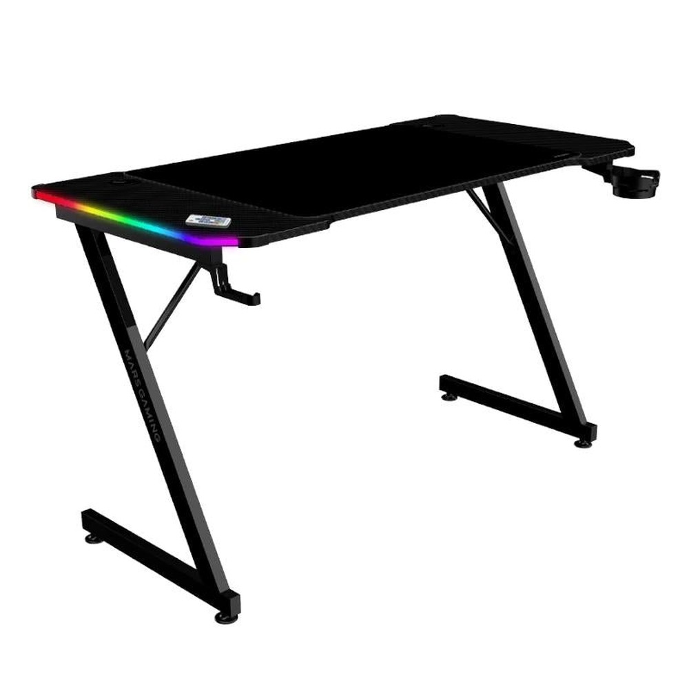 Mars Gaming MGD-X120RGB Mesa Ergonómica ARGB Mando Alfombrilla XXL Soportes Externos 120x60cm Negro