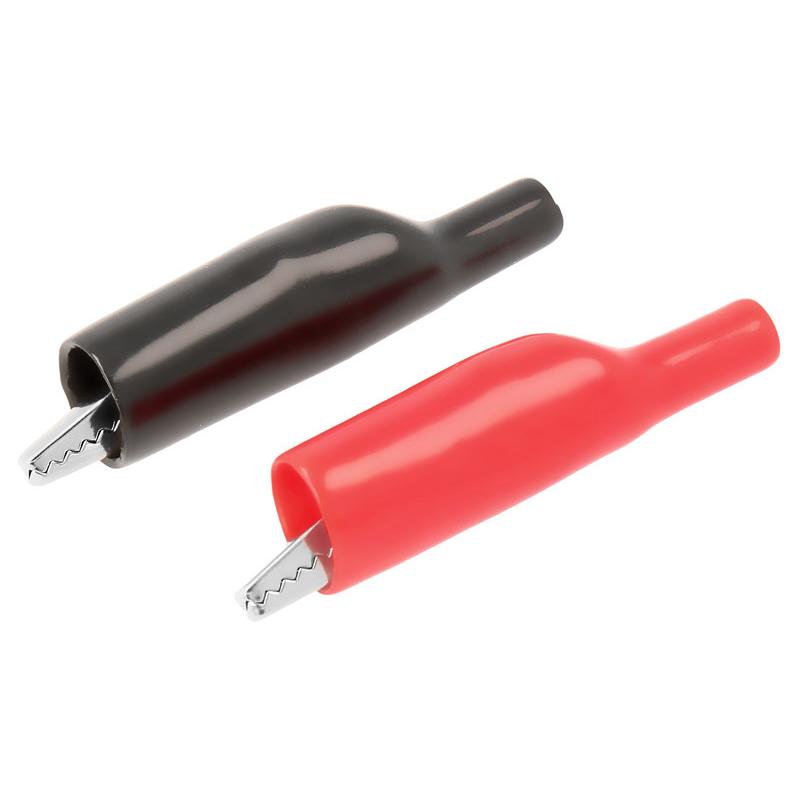 Pinzas de cocodrilo para puntas 2,0mm, Rojo-Negro