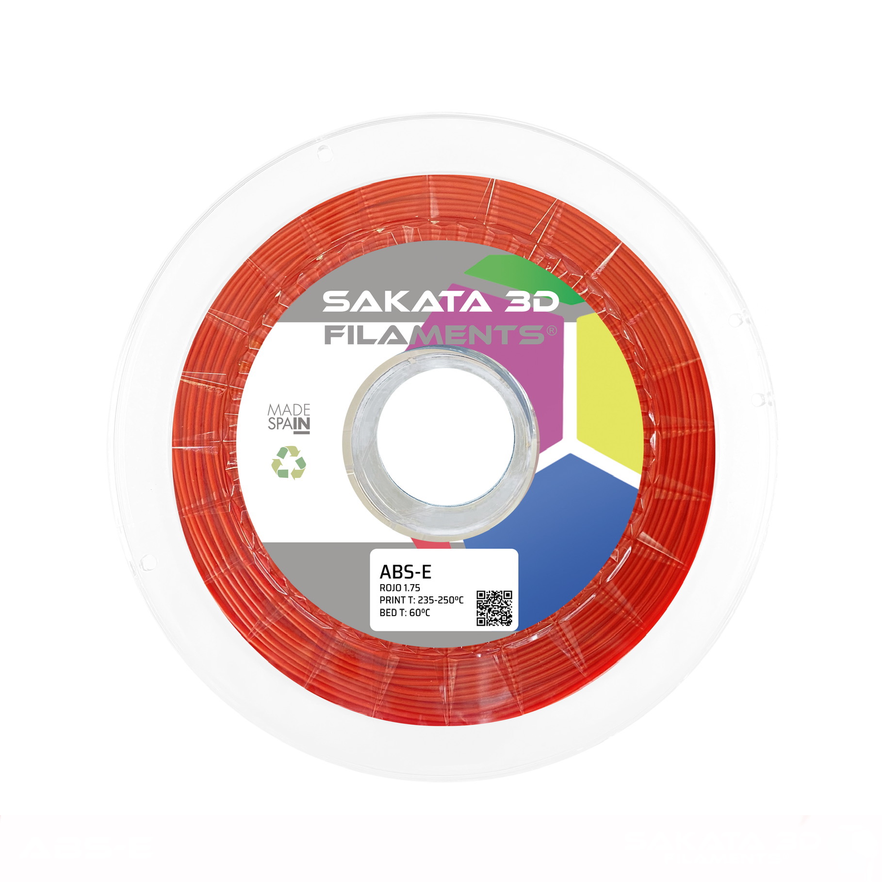 Filamento ABS-E 850g 1,75mm Superior al ABS Standar Altas Prestaciones Mecanicas Alta Rigidez y Brillo Facilidad de Impresión Directo de Fabrica Marca SAKATA 3D Filamento para Impresora 3D Filamento 3D