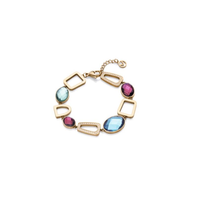 Pulsera Chic de acero en Ip dorado, cristales y circonitas VICEROY - 14088P01012
