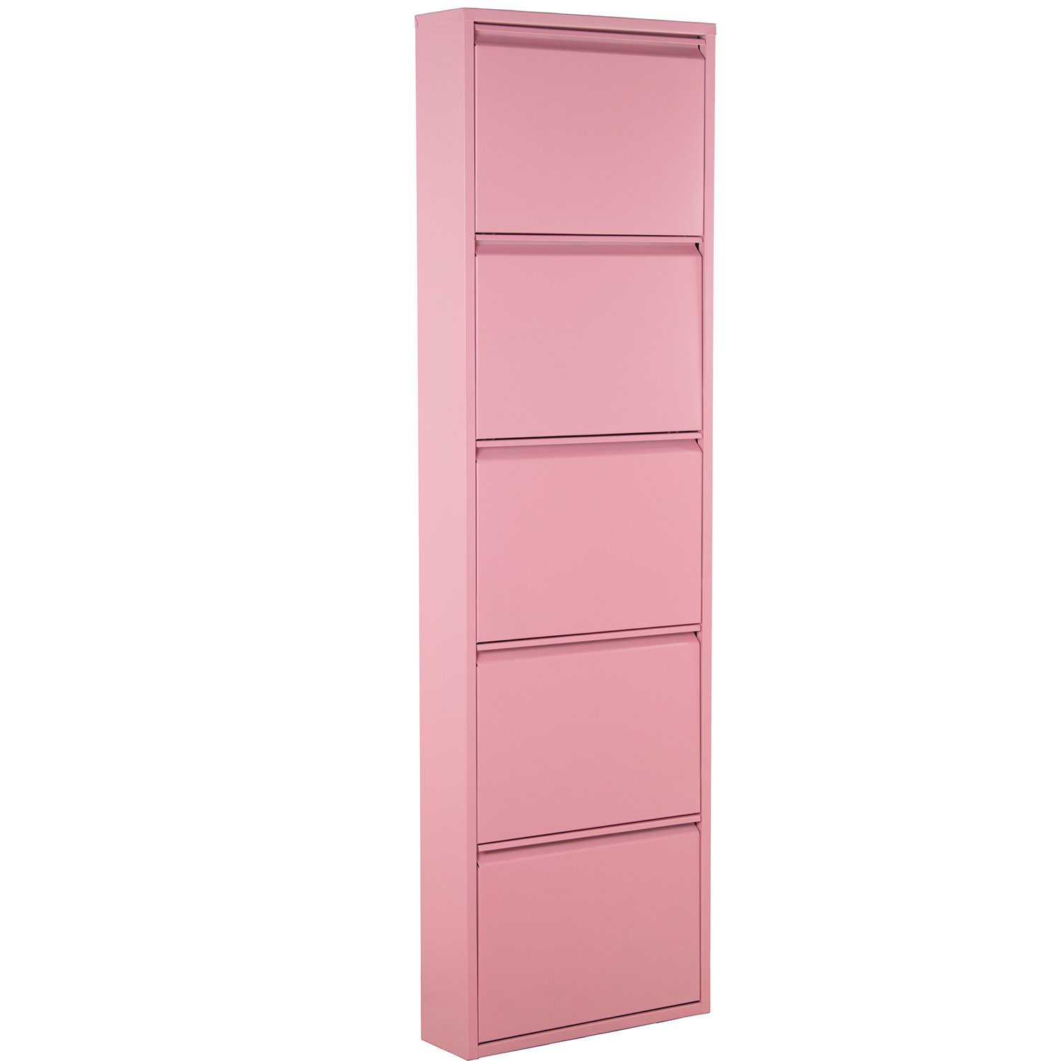Zapatero metal 5 cajones rosaclaro 50x15x170cm