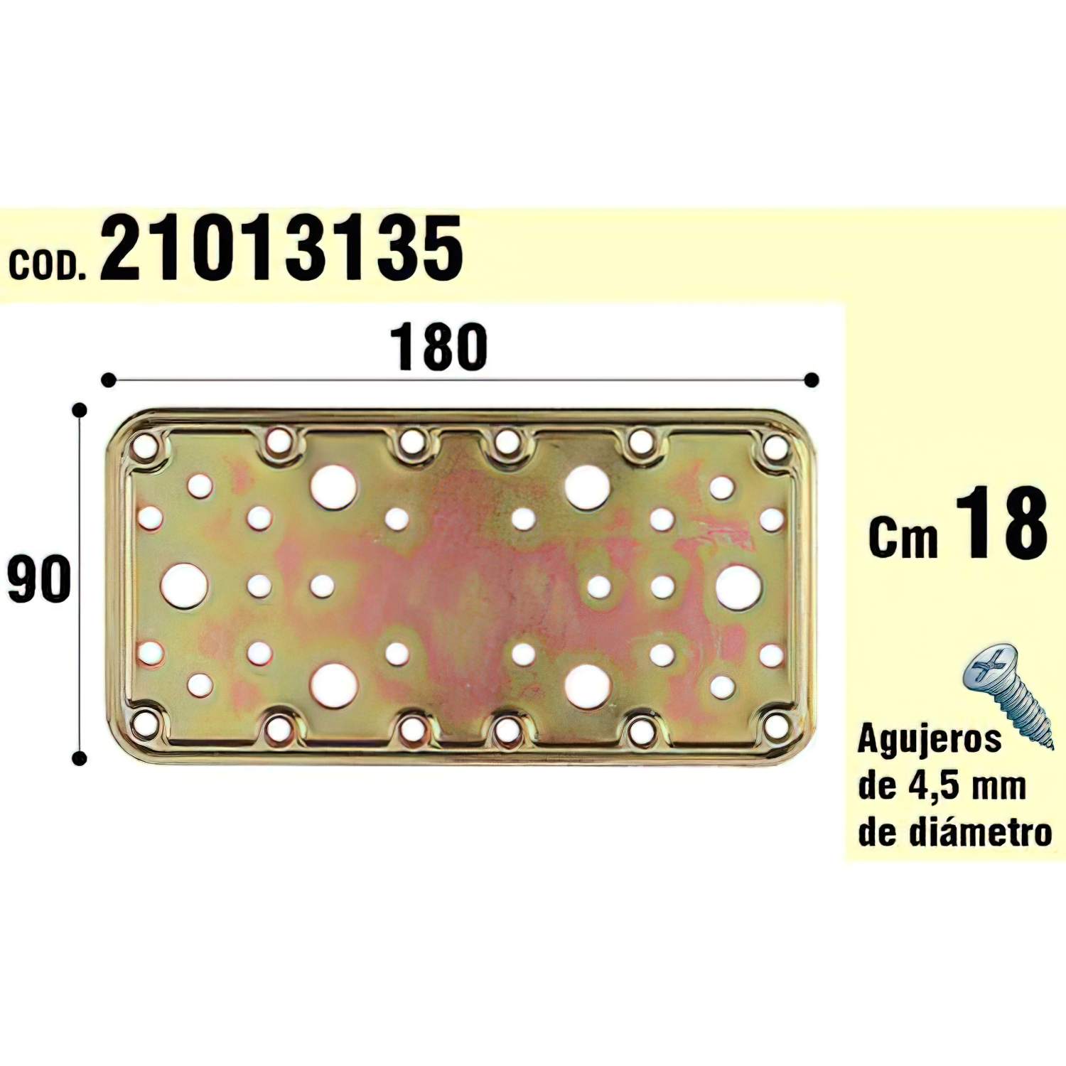 SANCO STORE - WOLFPACK LINEA PROFESIONAL Soporte Para Madera Placa Bicromatada 90x180 mm.