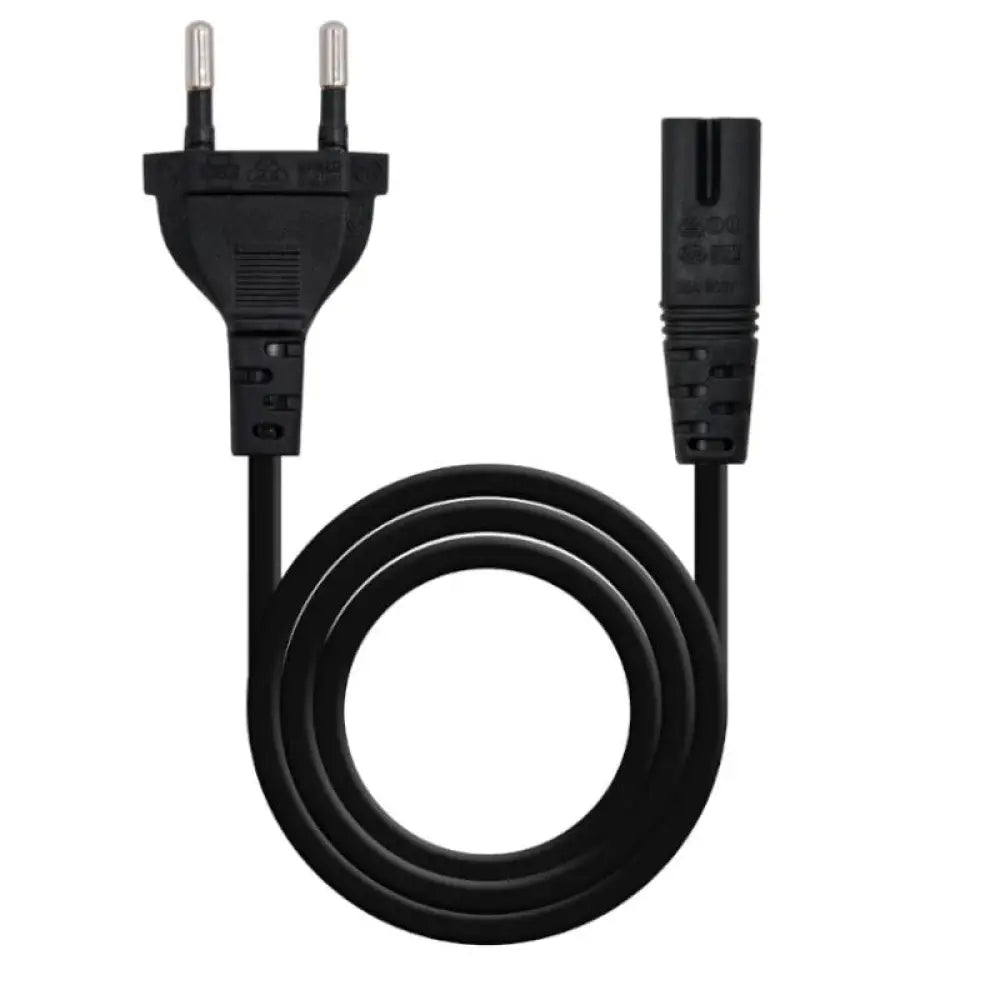 Nanocable - Cable alimentación 10.22.0402-L200 2 m CEE7/16 a C7 negro resistente para uso diario
