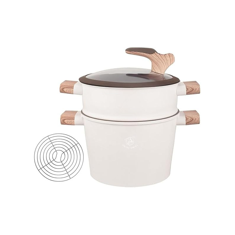 Royal Swiss Cacerola de 24 cm, olla Stoompan/cuscús de 6,5 L 2 COLORES A ELEGIR