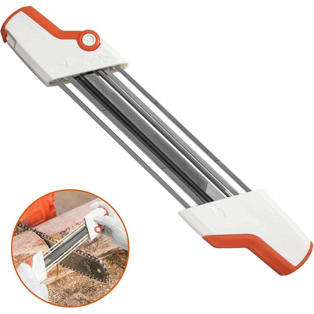 Afilador de motosierra 2 en 1 - Afilador de motosierra LP de 3/8" - Juego de afilado de motosierra de 5/32" - Mini lima eléctrica portátil para cabezal de afilado - Para cadenas Stihl de 16", 18" y 20" (paso)