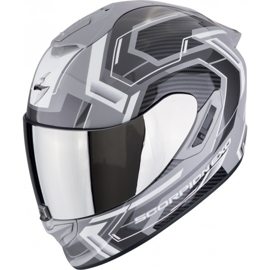 Scorpion EXO-1400 EVO II Linart gris y blanco CE 22.06 casco integral 140-489-57