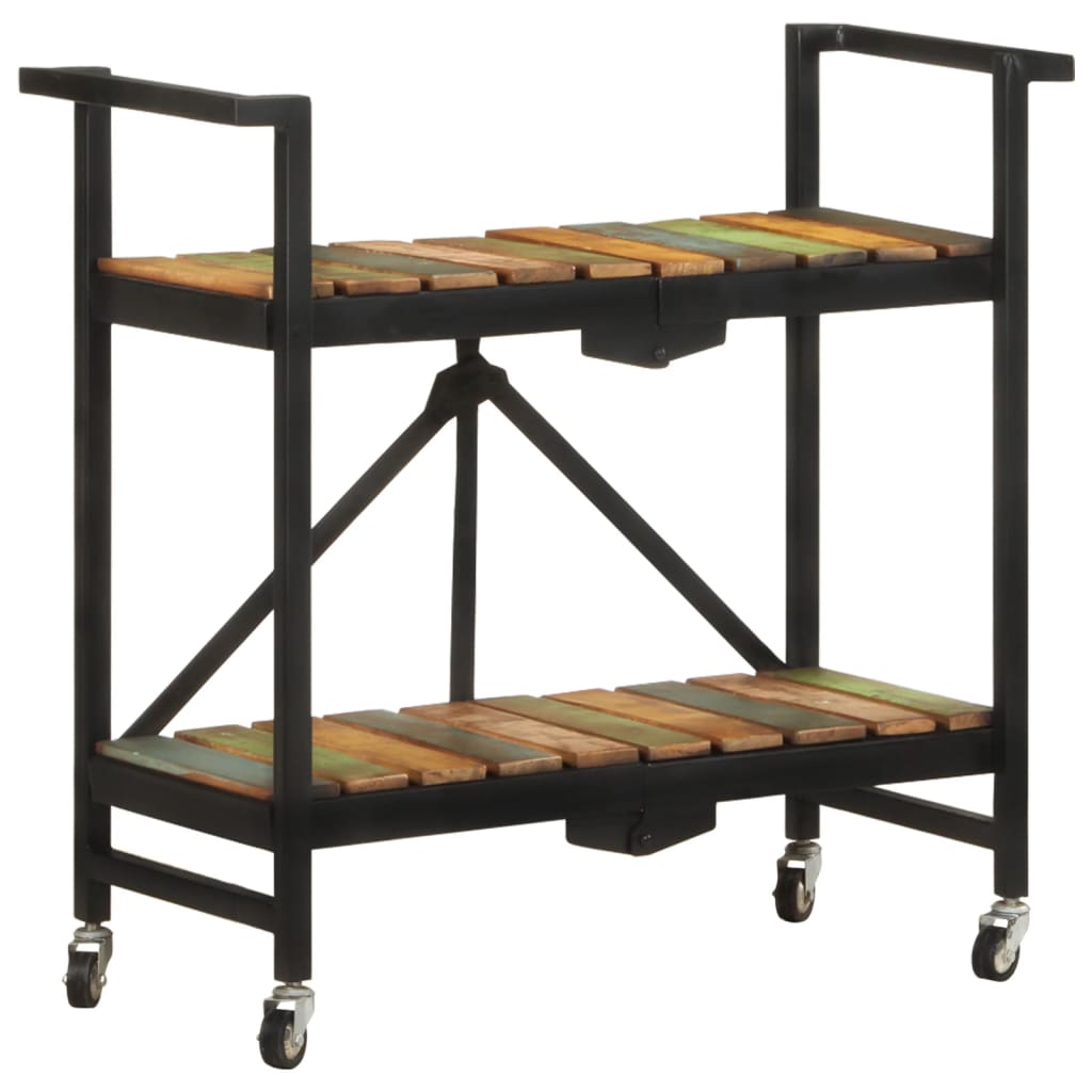 vidaXL Carrito de cocina de madera maciza reciclada 87x36x81 cm
