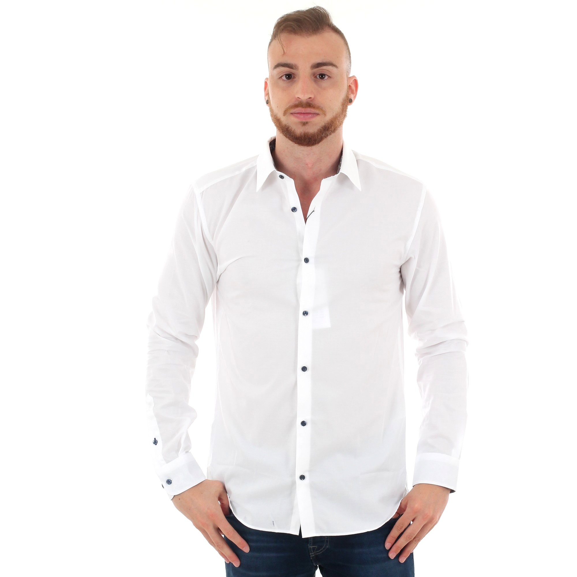 JACK&JONES Hombre Camisa Larga Corta Vestir Casual slim fit 21759