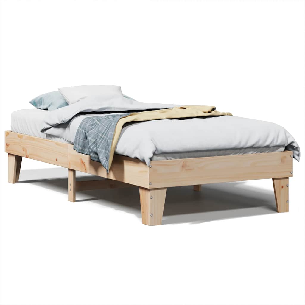 vidaXL Estructura de cama sin colchón madera maciza de pino 90x190 cm