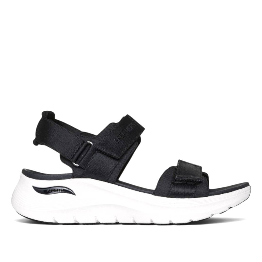 Sandalias Skechers Arch Fit mujer negras – deportivas con velcro ajustable