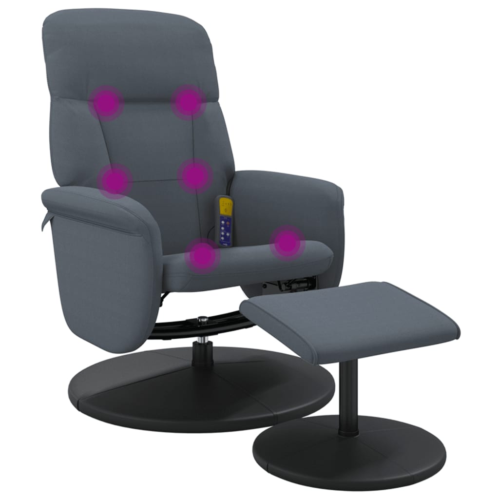 Vidaxl Sillón Reclinable Masaje Terciopelo Gris Claro