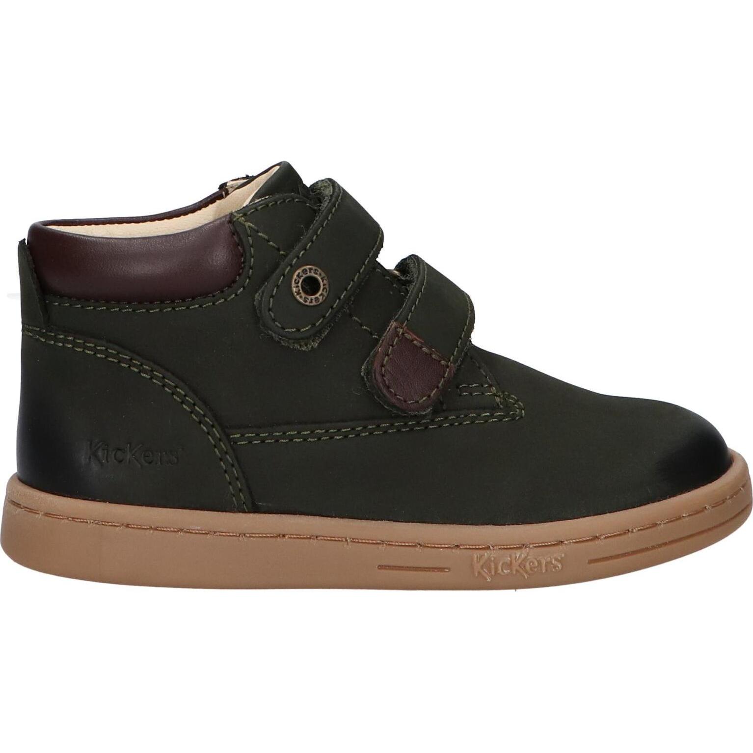 Kickers 571987-30 TACKEASY GOLF 20 KAKI boy boots with cushioned insole, flexible non-slip sole, leather and imitation leather for autumn/winter comfort and style, ideal as boy rain boots.