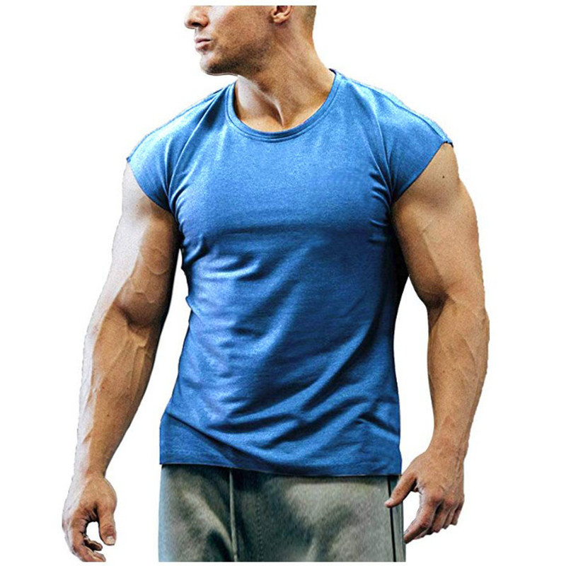TK Camisetas de manga corta ajustadas de primavera y verano para hombre, camisetas de fitness musculosas para adolescentes, ropa de hombre de talla grande