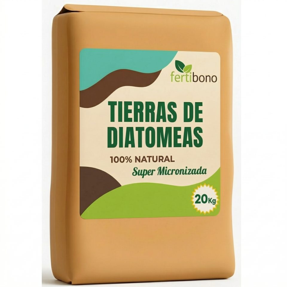 Tierra Diatomeas 20kg Micronizada Natural - Multiusos Plantas y Absorbente Olores Mascotas - Saco Ahorro Multiusos