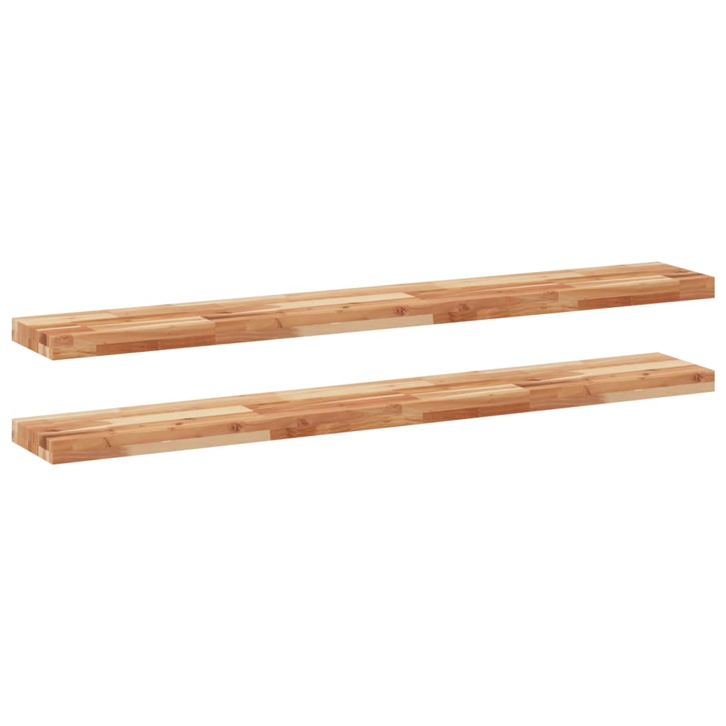 Vidaxl Estantes Flotantes de Madera Acacia Sin Tratar 160x20x4 Cm Marrón y Marrón Oscuro