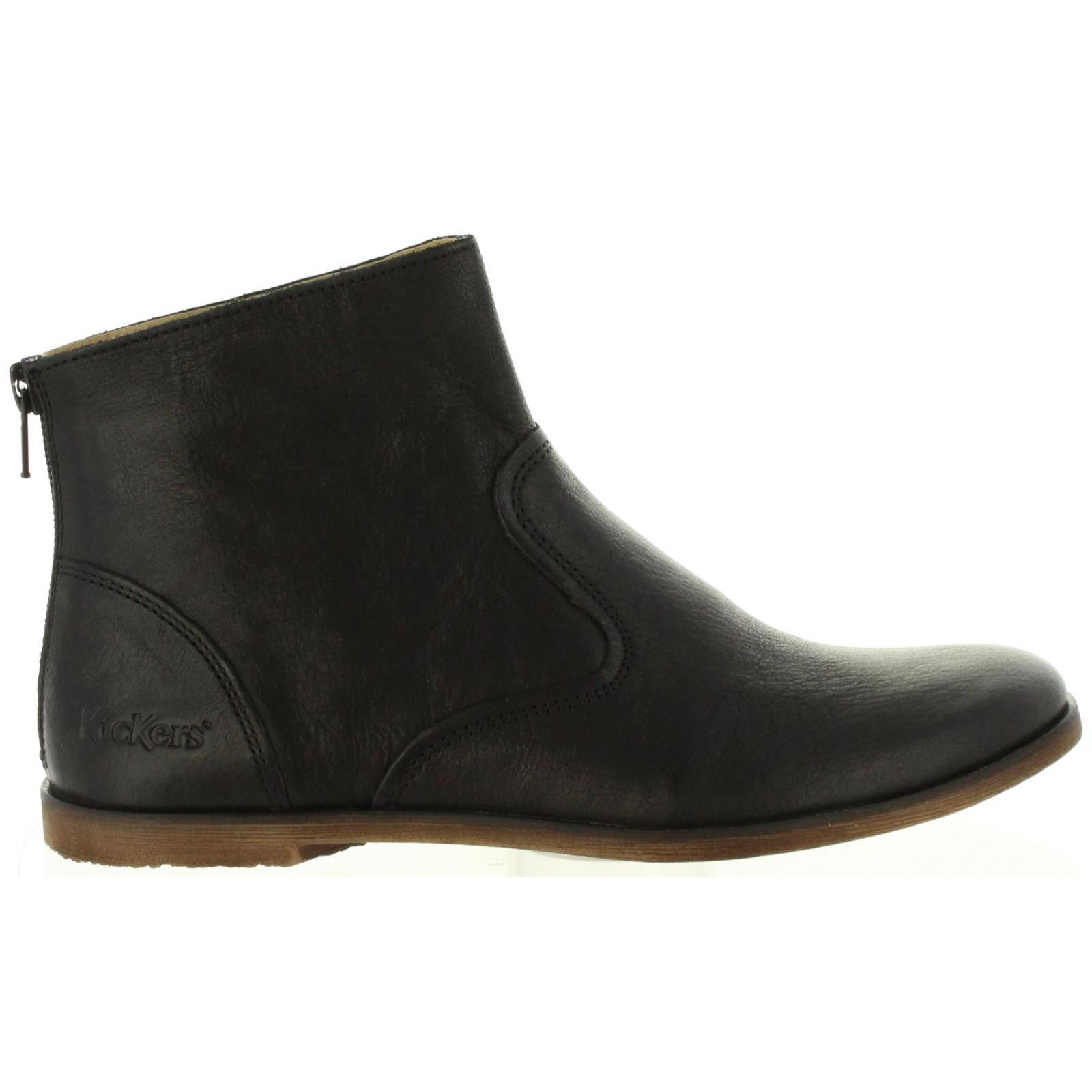 KICKERS 281317-30 ROXANNA 8 NOIR Girl's Boots with cushioned insole, anti-slip sole, and flexible design for comfort, perfect for autumn/winter stylish girl winter boots.