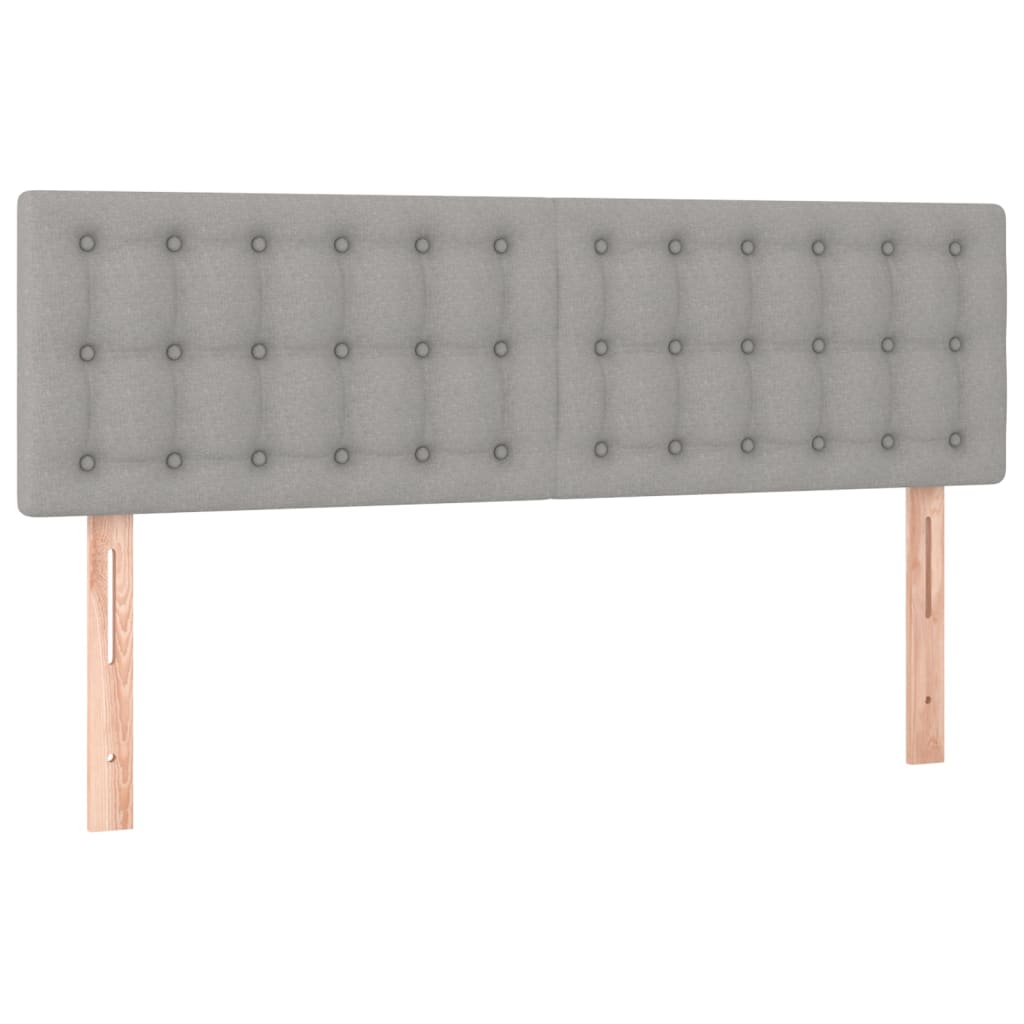 vidaXL Cabecero con LED de tela gris claro 144x5x78/88 cm