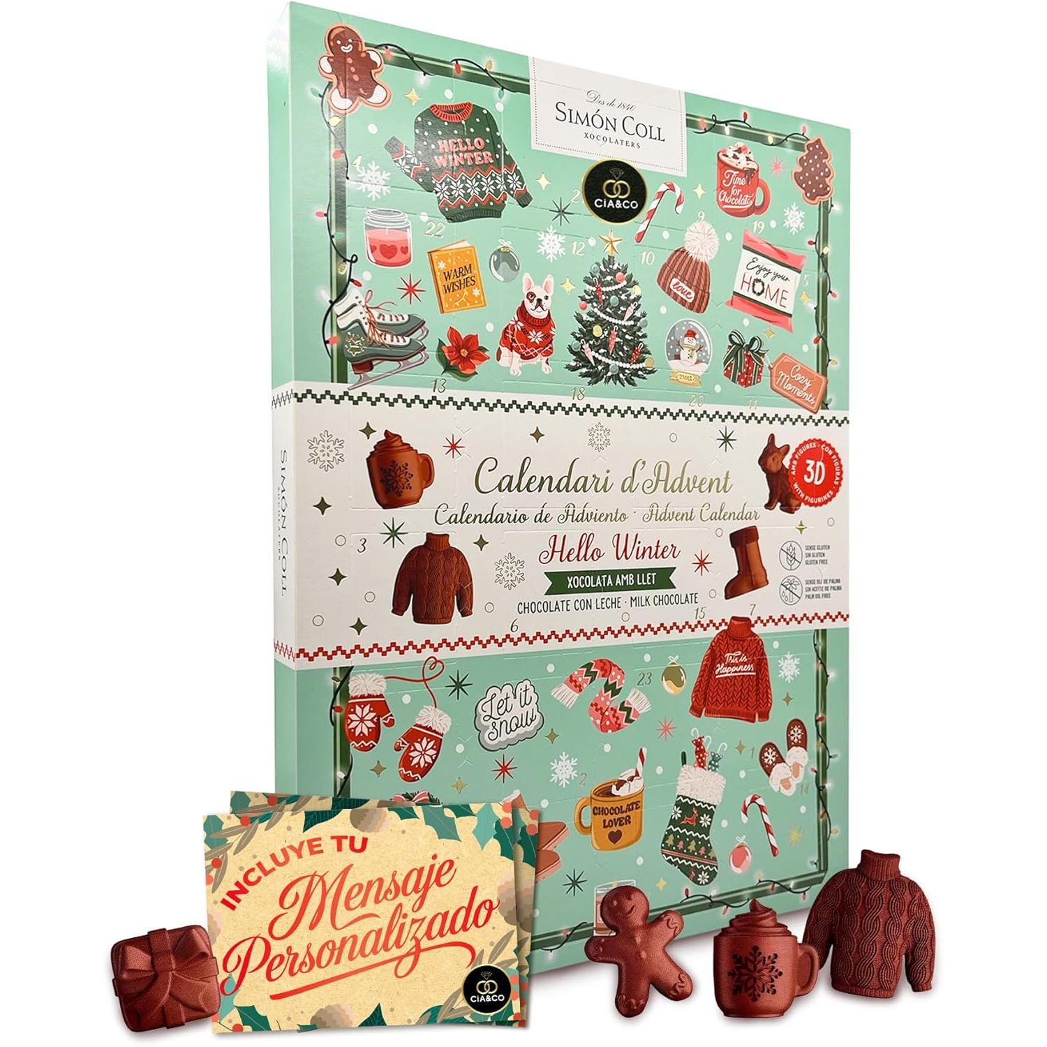 Calendario de Adviento Simón Coll 2025 “Hello Winter” (216 g), con Tarjeta Personalizable Cia&Co