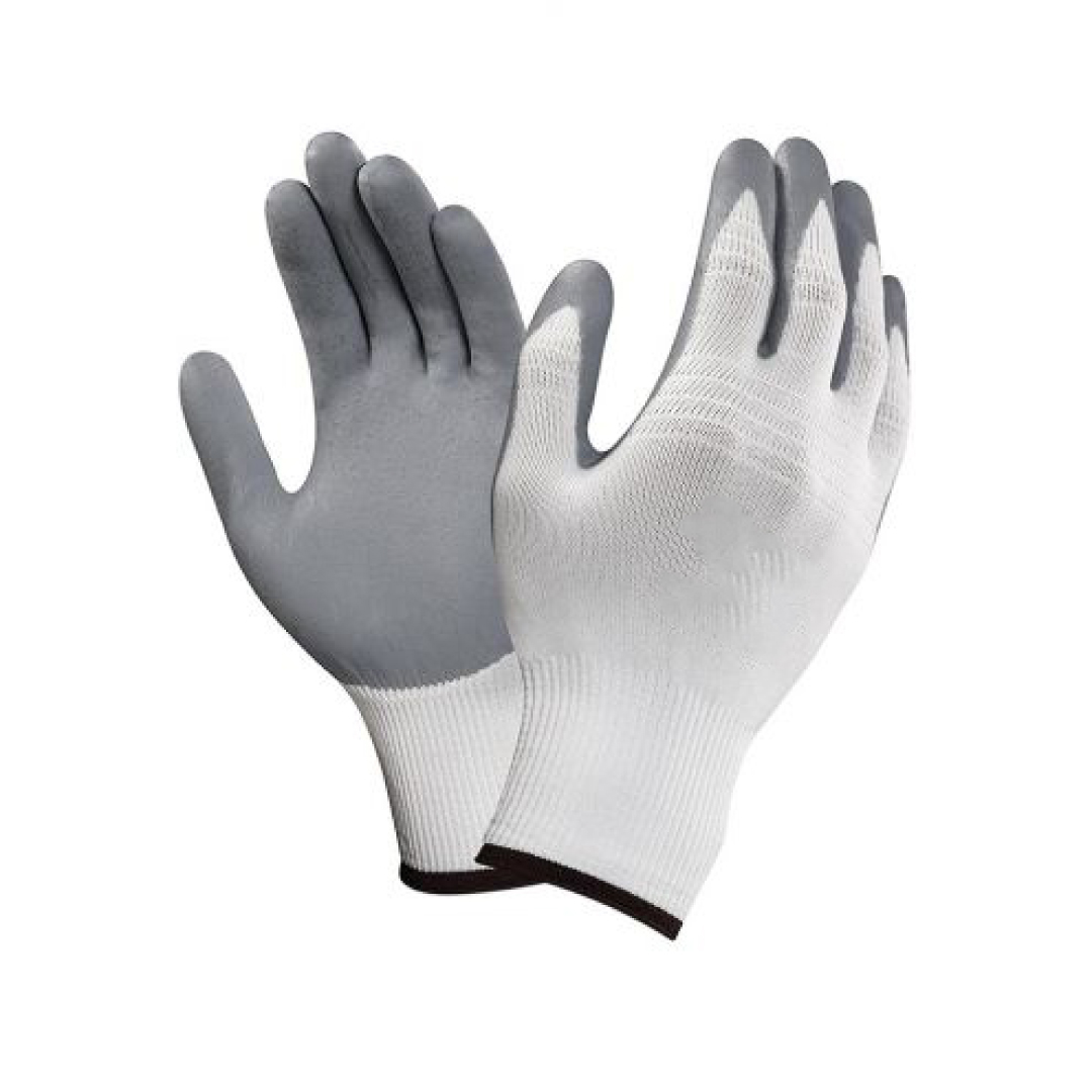 Guantes de Trabajo Sweet Home Acan Nylon y Nitrilo Gris y Blanco - Protección Mecánica Talla 10
