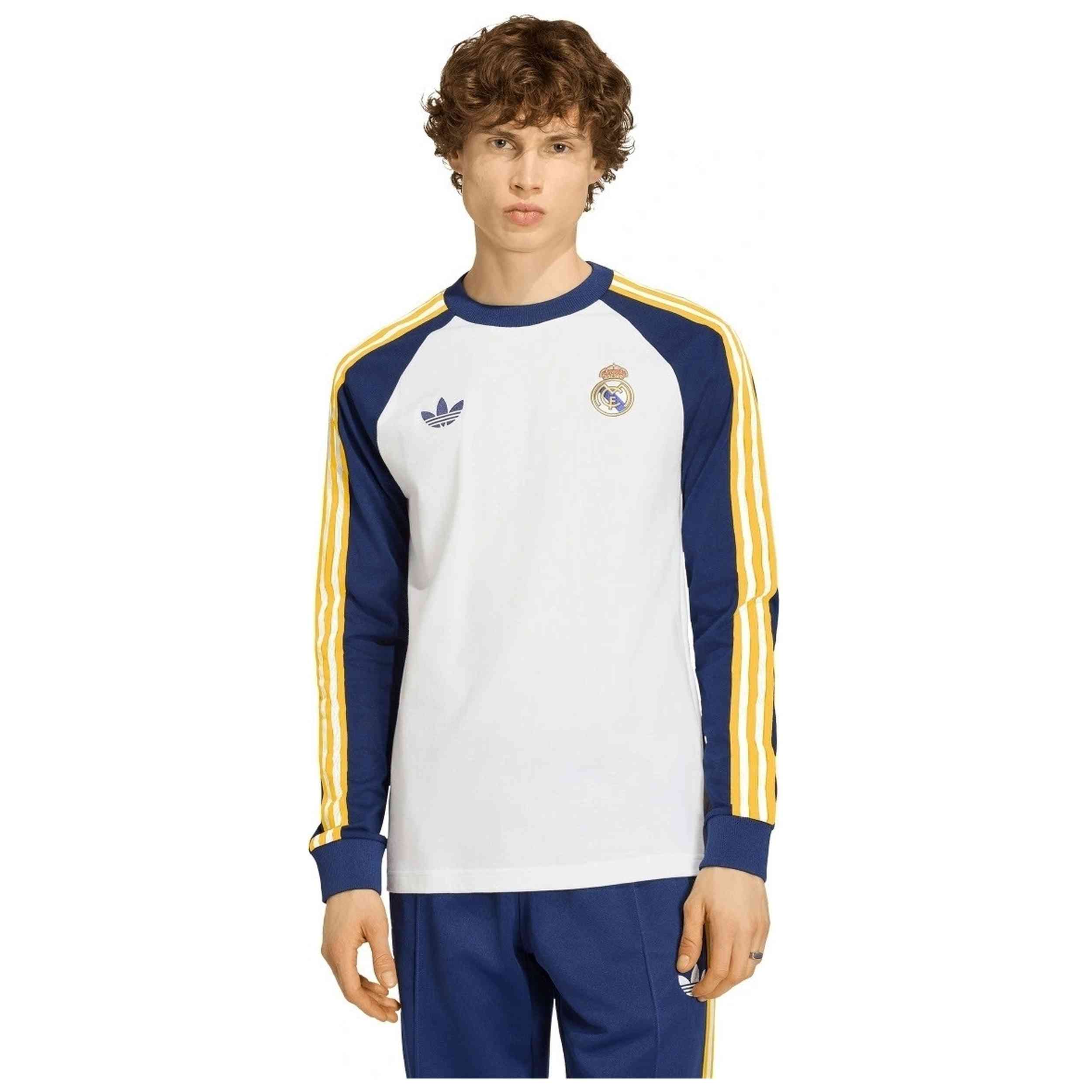 Camiseta De Manga Corta Adidas modelo Real Madrid Originals Long Sleeve T-Shirt "White/Dark Blue" para hombre y mujer en color Blanco