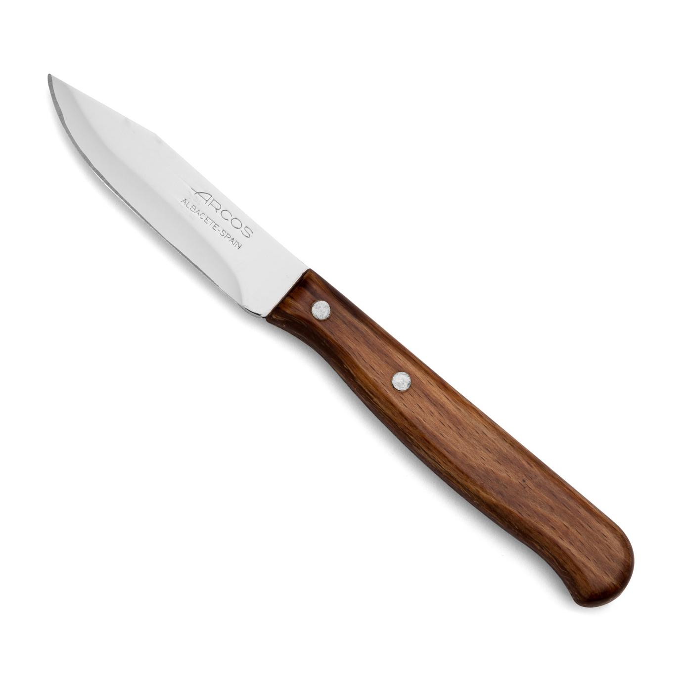 Arcos Cuchillo Mondador Profesional, Hoja de Acero Inoxidable NITRUM 65 mm, Mango de Madera Comprimida, Remaches de Acero Inoxidable, Serie Latina