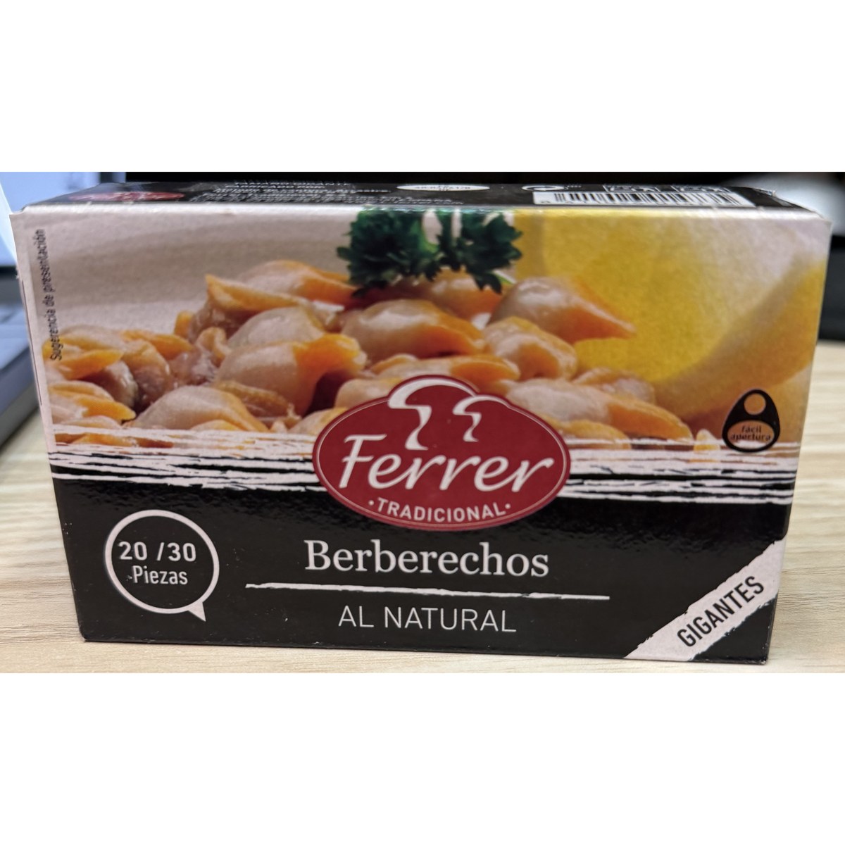 Berberechos al natural GIGANTES 20/30 piezas