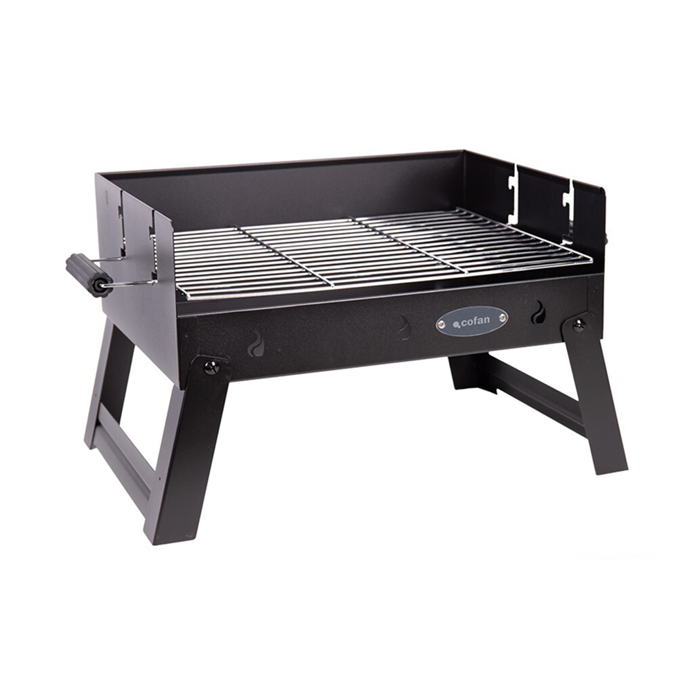 Barbacoa de Carbón Portátil Plegable | Parrilla Cromada | 45,5cm
