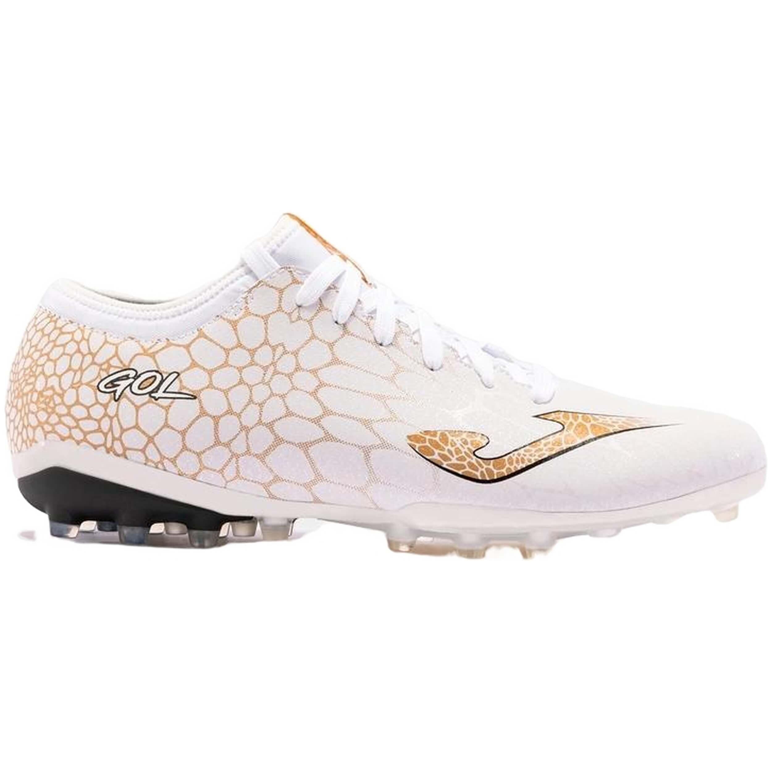 Botas Joma modelo Gol 2402 Blanco Oro Artificial Grass
