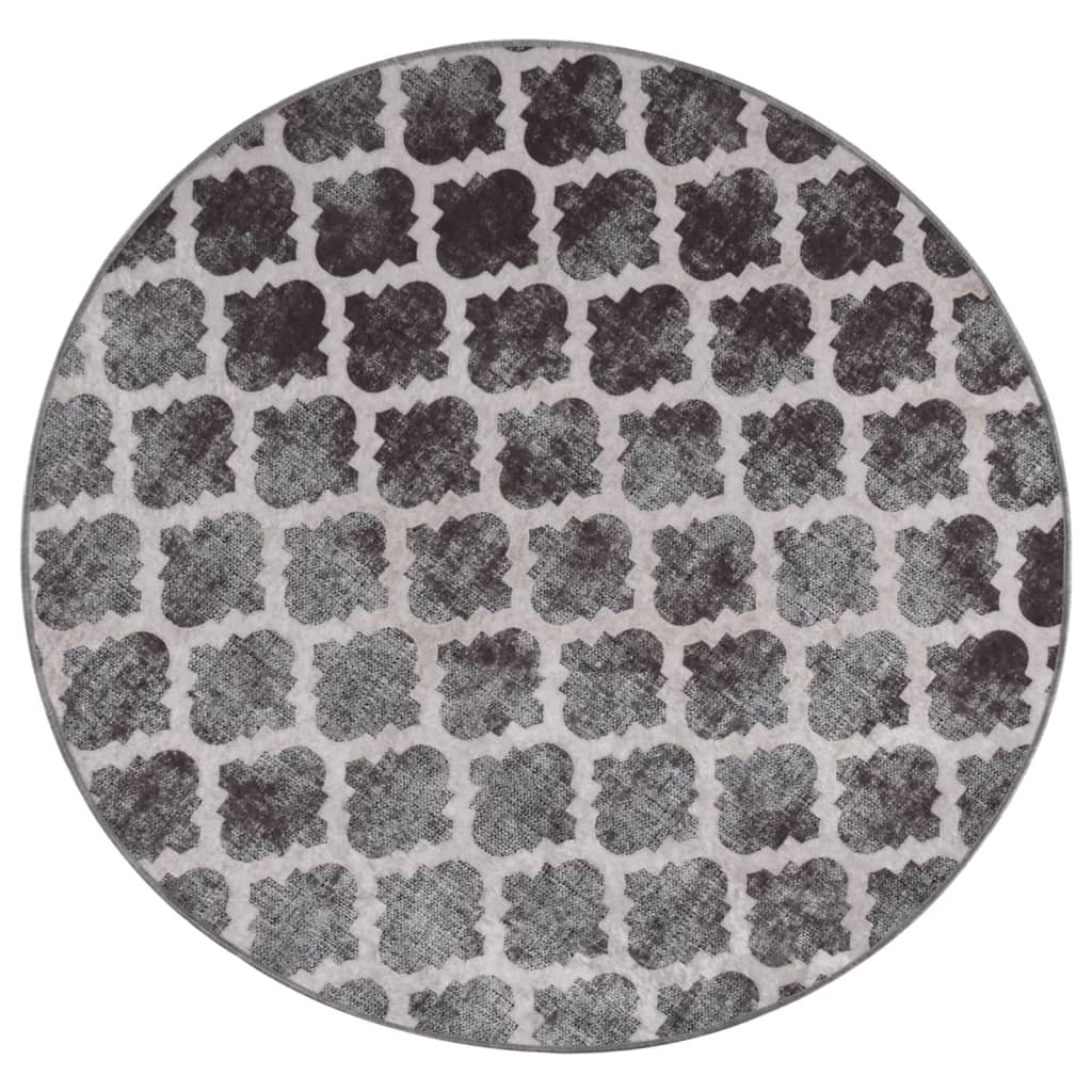 Vidaxl Alfombra Lavable Antideslizante φ120 Cm Color Negro