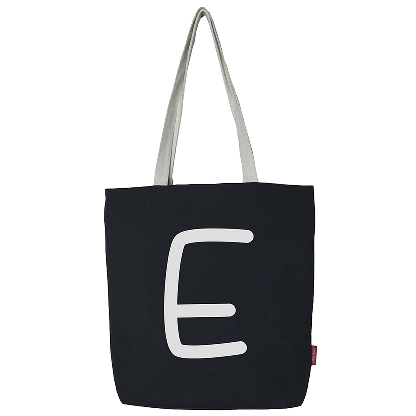 Hello-Bags. Bolso tote bag con cremallera, forro y bolsillo interior. Exterior: Algodón 100%. Incluye sobre kraft de regalo. Modelo E. Color: Crudo / Negro. Medidas: 37x38 cm.