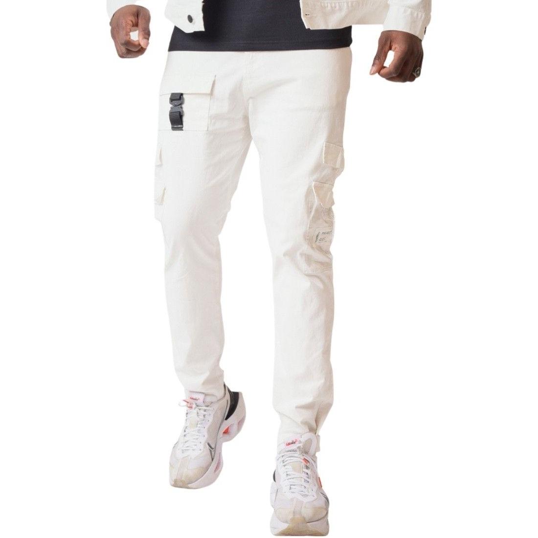 Pantalon Project X Paris con Bolsillo Transparente Blanco