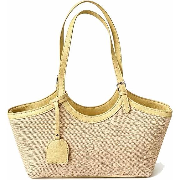 Bolsa de paja para mujer, bolso tejido de verano, casual, para playa, bolsa de mano para trabajo, viajes, bolsa de hombro, bolsos para ir de compras