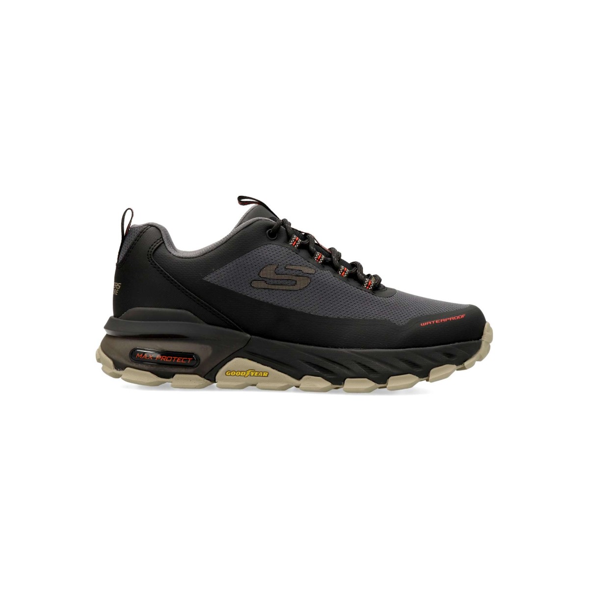 Skechers - Zapatillas deportivas Max Protect Fast Track para senderismo y trail running, con empeine resistente al agua y suela Goodyear®