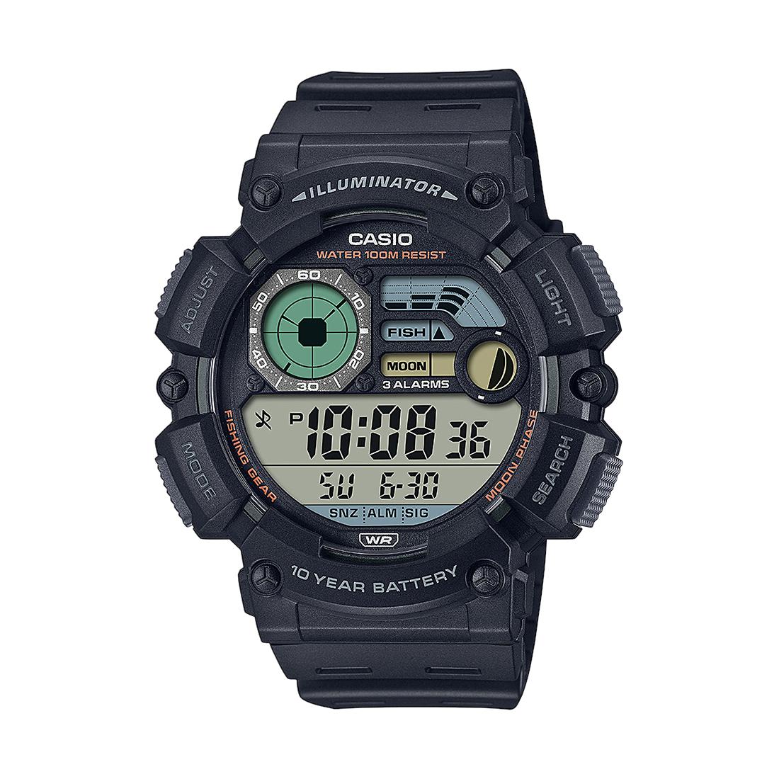 Reloj Casio WS-1500H-1 Fishing Gear para Hombre – Resistente al Agua, Ideal para Pesca y Aventura