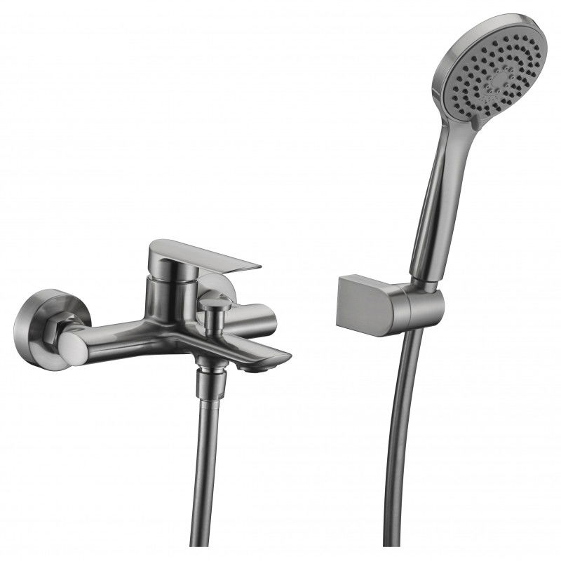 Imex Ural BDG040-4NQ grifo monomando de bañera y ducha con cartucho cerámico color níquel cepillado