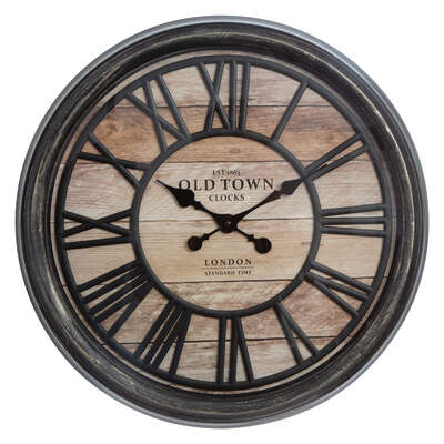 Reloj Vintage Marrón Texas Grande / Reloj de Pared - Factory Cuadros