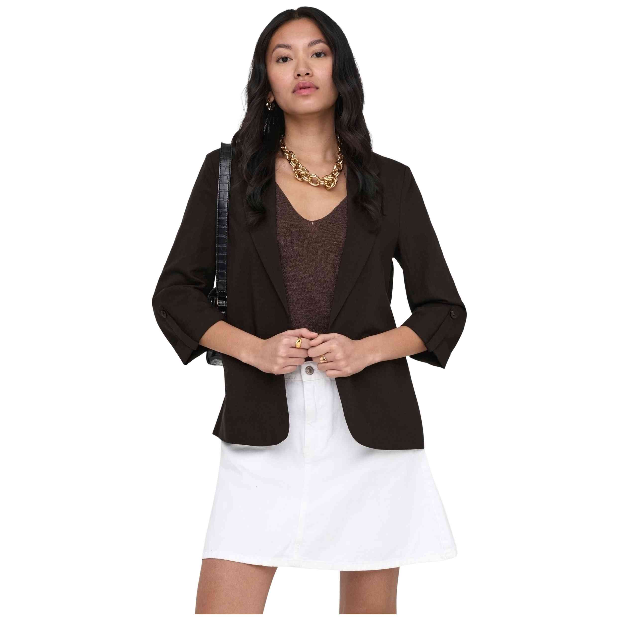 Textil Only modelo Onlcaro Isola 3/4 Unlined Blazer Tlr en color Marrón
