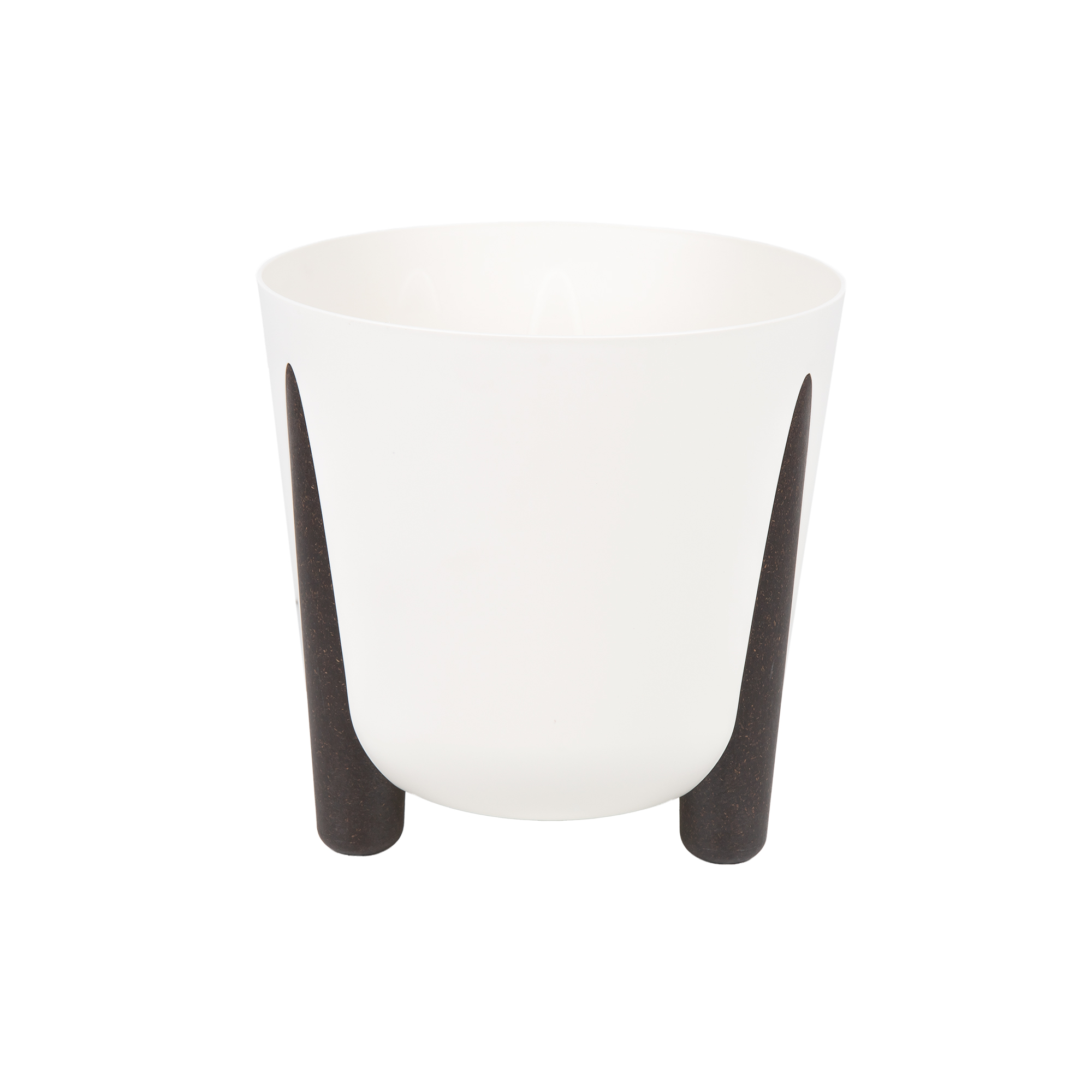 Cofan Macetas decorativas con patas | Tapón de drenaje incluido | Color: crema | Pack de 5 o Unitario | Medidas: Ø25,5 x 25,3 cm | Ideales para interior y exterior