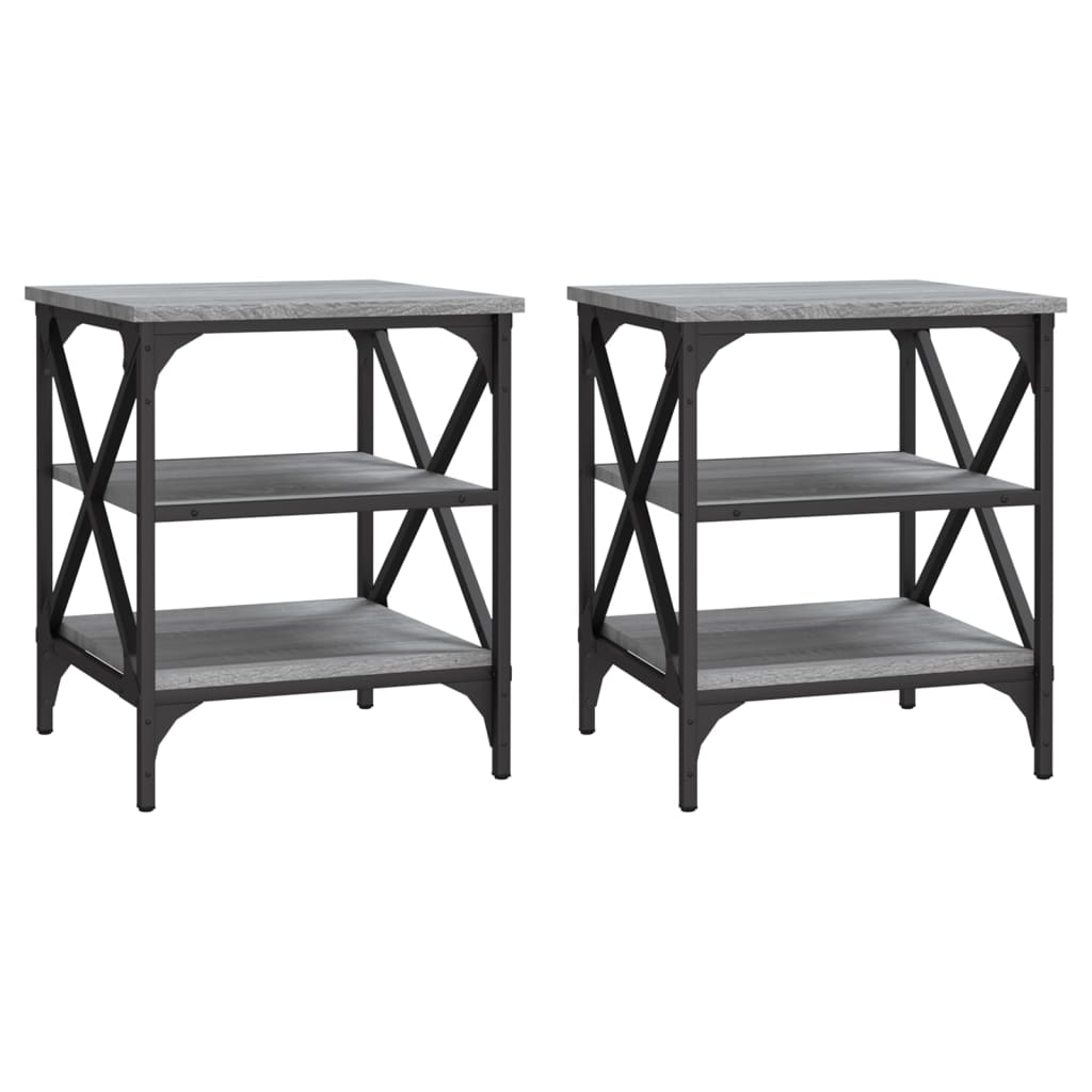 Vidaxl Mesas Auxiliares 2 Uds Madera Contrachapada 40x42x50 Cm Negro